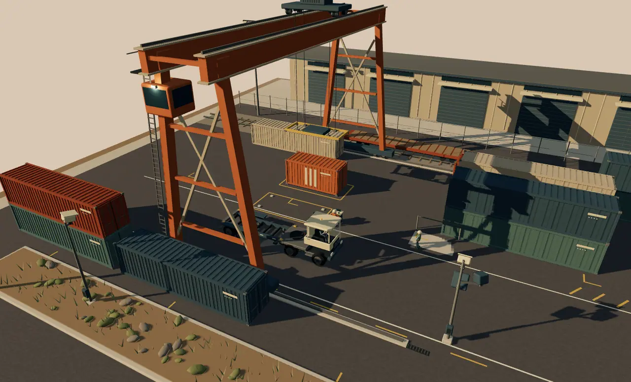 Authored cargo-theft scenario at 0 illustration seconds: One marked load, an assigned bay.